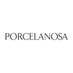 PORCELANOSA en noir, typo élégante et capitale, centrée sur fond blanc épuré, sans autre élément visuel.